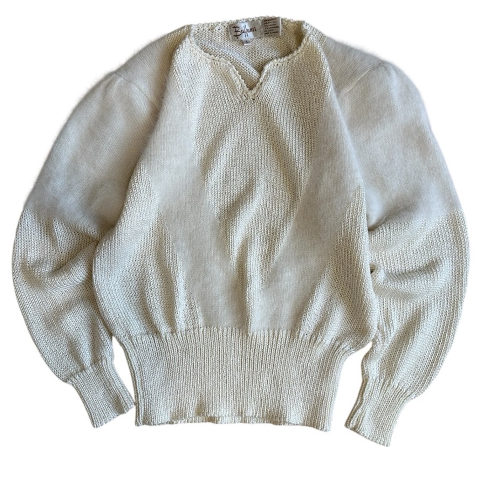 Vintage Bullums Sweater Cream Mohair Blend Size L